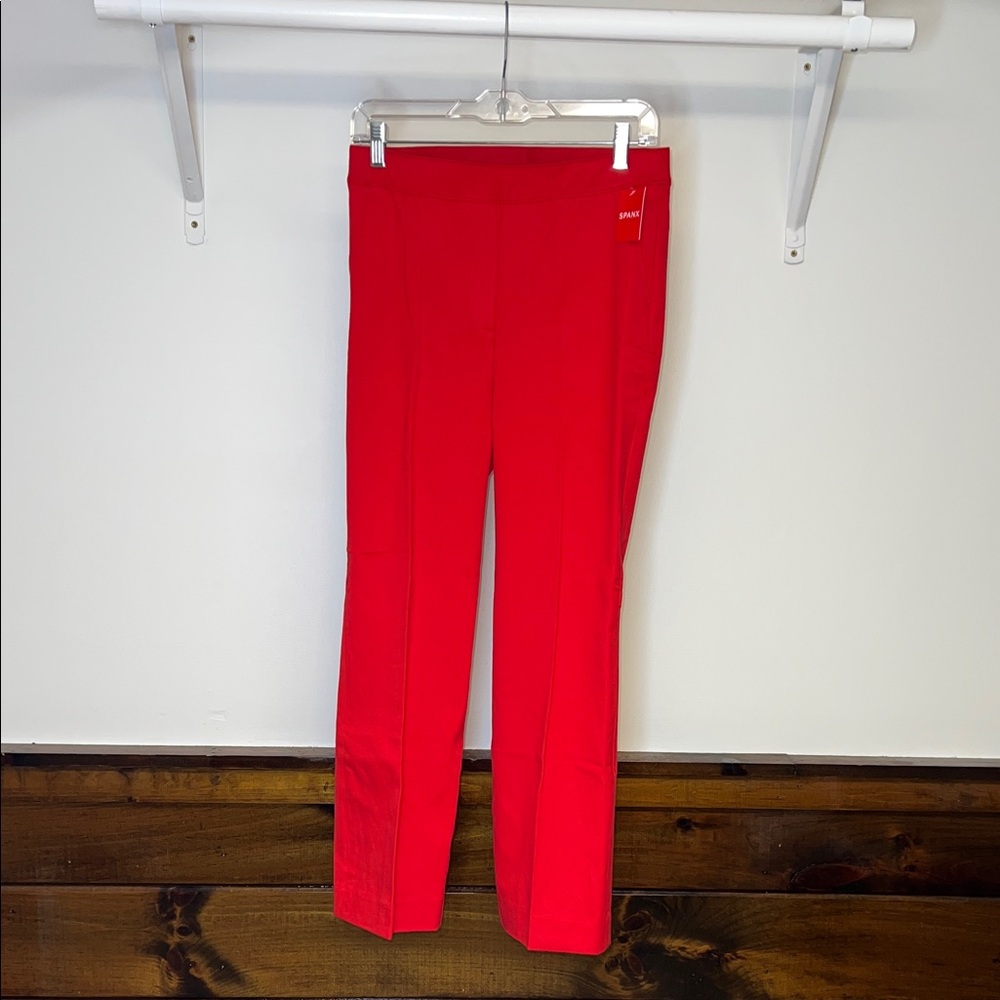 NWT SPANX Polished Kick‎ Flare True Red Pants Elastic Waist Pull On- M